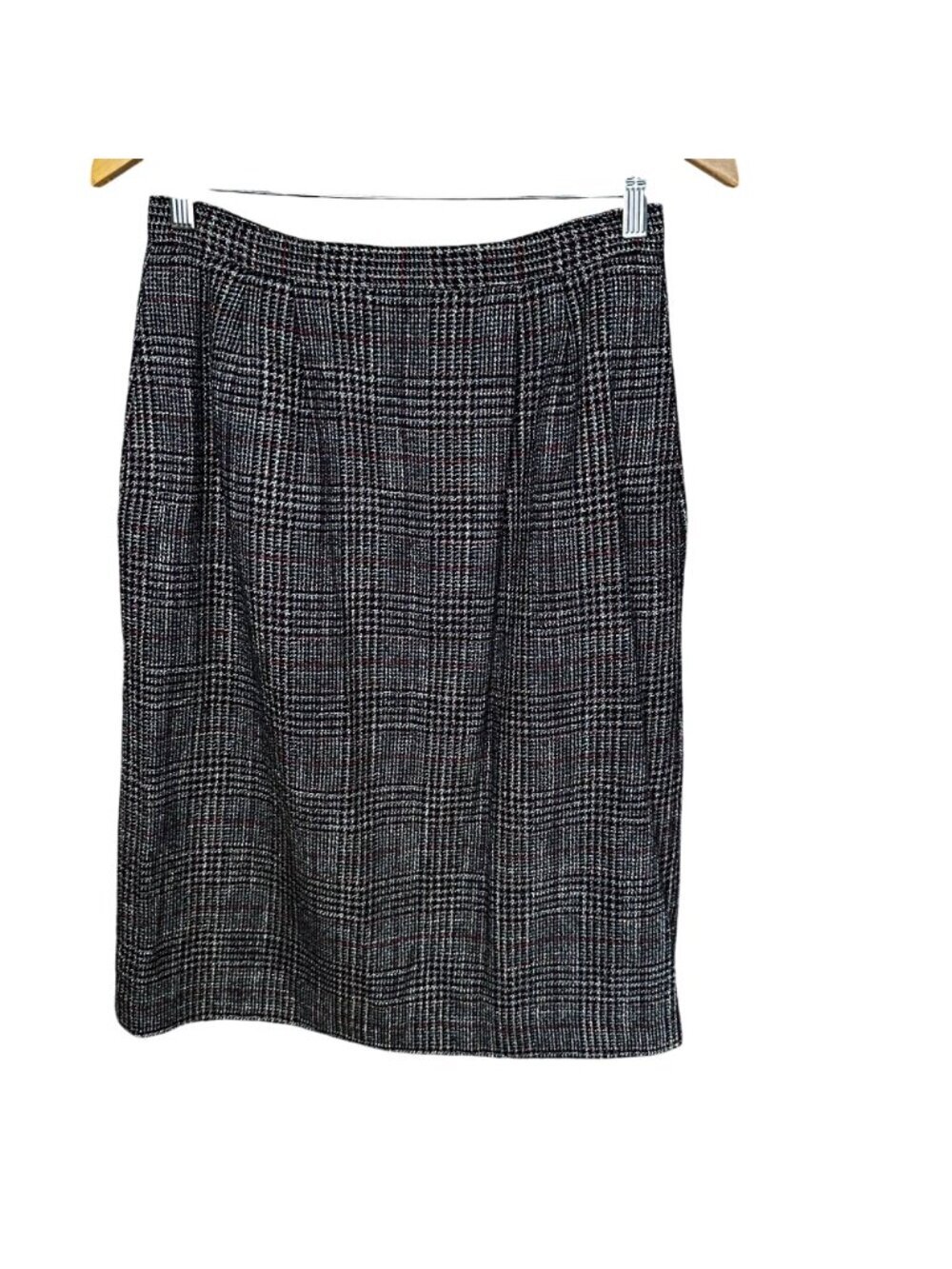 Vintage 80s En Avance Glen Plaid Skirt Suit Double Breasted Tweed Size 11/12 - Picture 6 of 8
